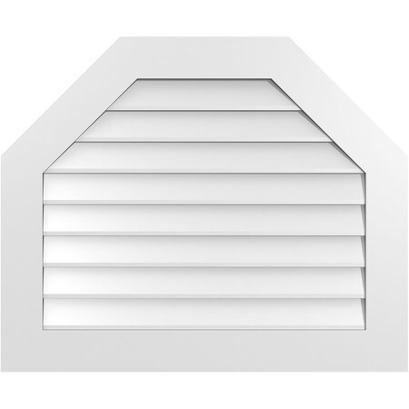 Ekena Millwork Octagonal Top Surface Mount PVC Gable Vent w/ 3-1/2"W x 1"P Standard Frame, 34"W x 28"H GVPOT34X2801SN